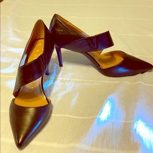 Calvin Klein black leather pumps
